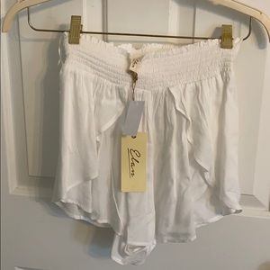 Elam White Cover-Up Shorts with Elastic Band